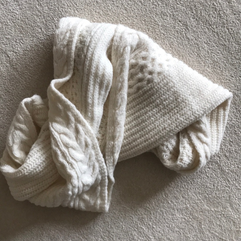 Club Monaco Cashmere Infinity Scarf offwhite color